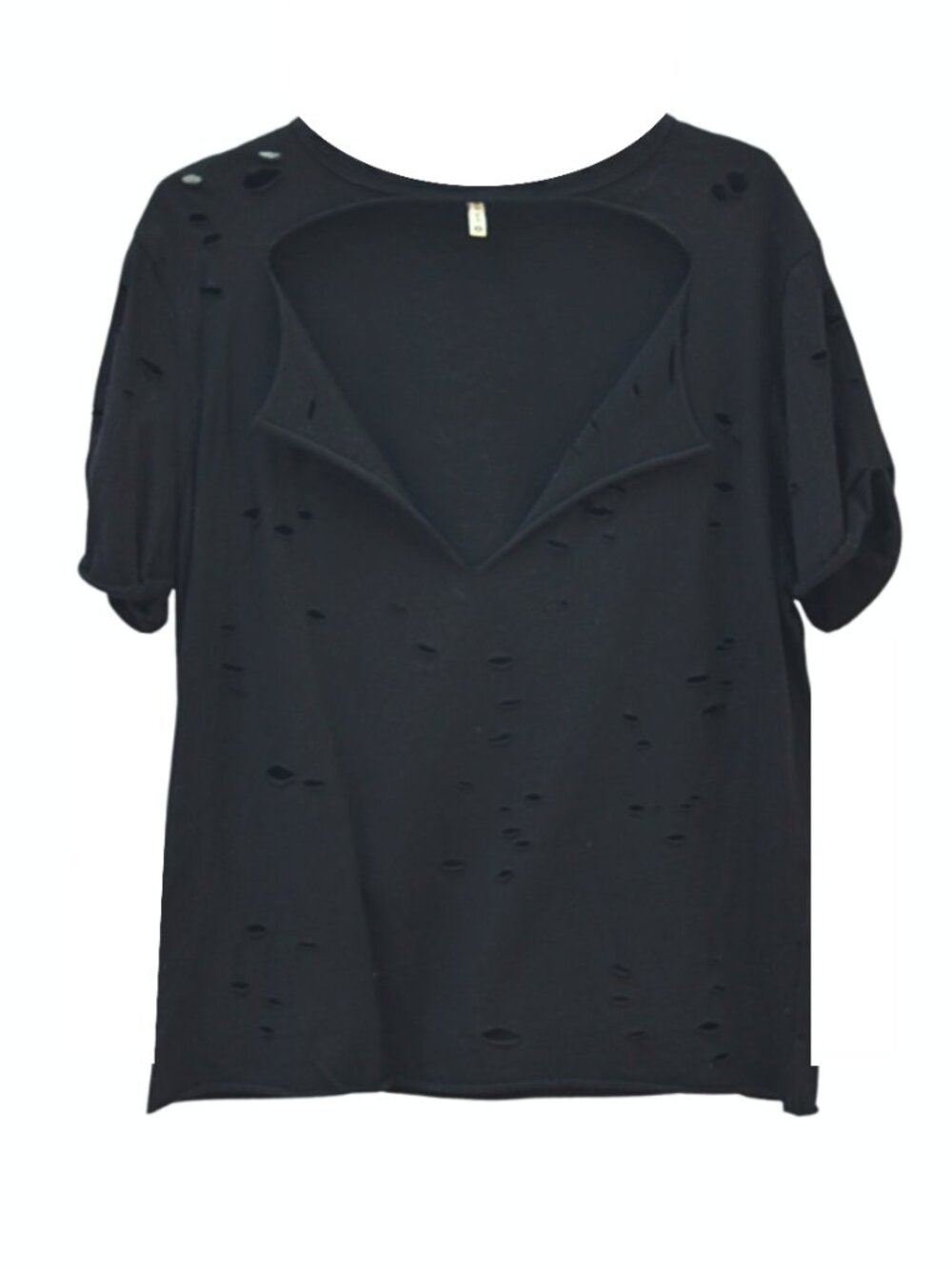 Emma & Sam Cut Out Front Distressed Tee